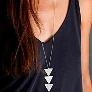 ʕ·ᴥ·ʔLong Pendant Necklace Simple Triangle Layer Y Strand